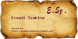 Ecsedi Szabina névjegykártya